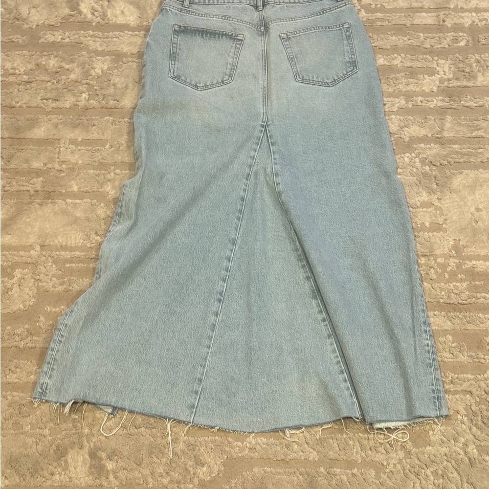 Reformation Denim Maxi Skirt with front slit (light wash denim) - Picture 6 of 6
